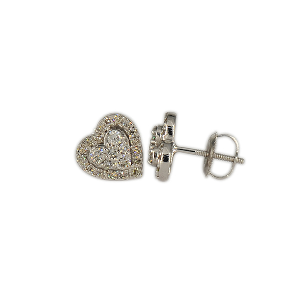 1E3626 - Diamond Heart Earrings